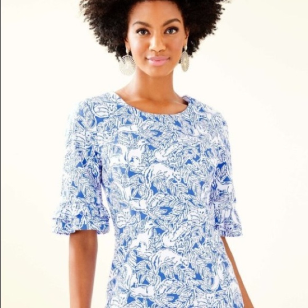 Lilly Pulitzer Fiesta Top Coastal Blue Fancy Feet